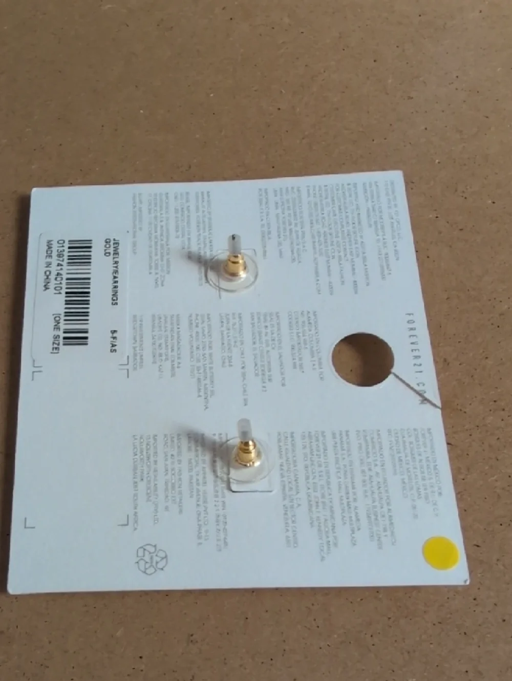 Forever 21 Shiny Gold Rounded Square Stud Earrings